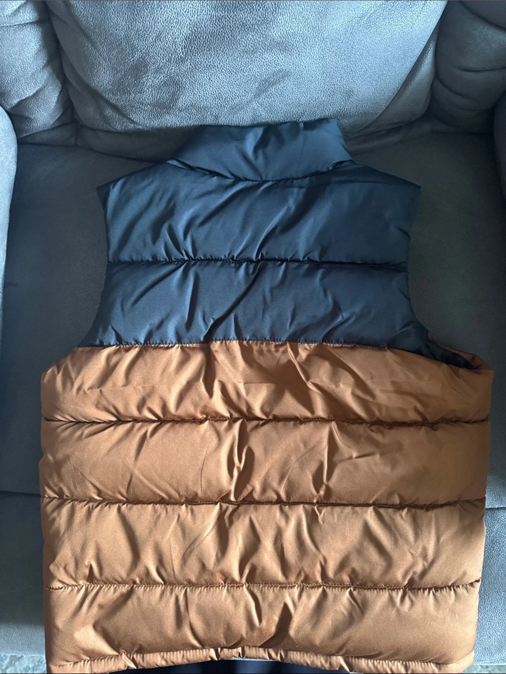 GAP Two-Tone Black and Brown Puffer Vest